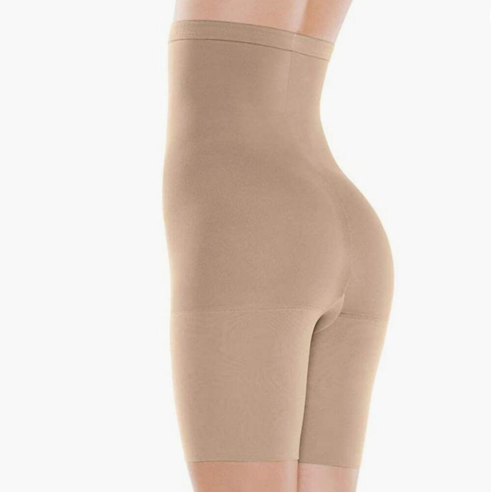 Assets by Spanx Fantastic Firmer High Waisted Shapewear Shorts Nude Buff Size 2